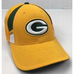 Reebok Onfield Green Bay Packers Baseball Cap Hat S/M NFL Yellow Green Mesh